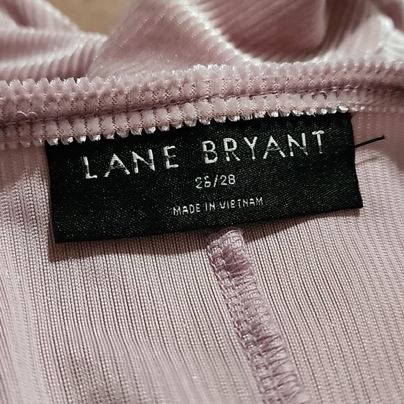 Lane Bryant Classic Blouson-Sleeve Surplice Tie Velour Top Blush Pink Long Sleev - Picture 9 of 9